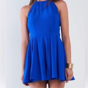 Vibrant Blue Halter Dress
